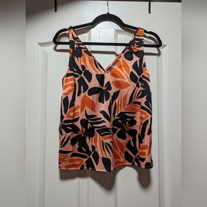 V Neck Sleeveless Satin Top